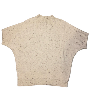 LOFT Cream Speckled Batwing Pullover Crewneck Sweater Small